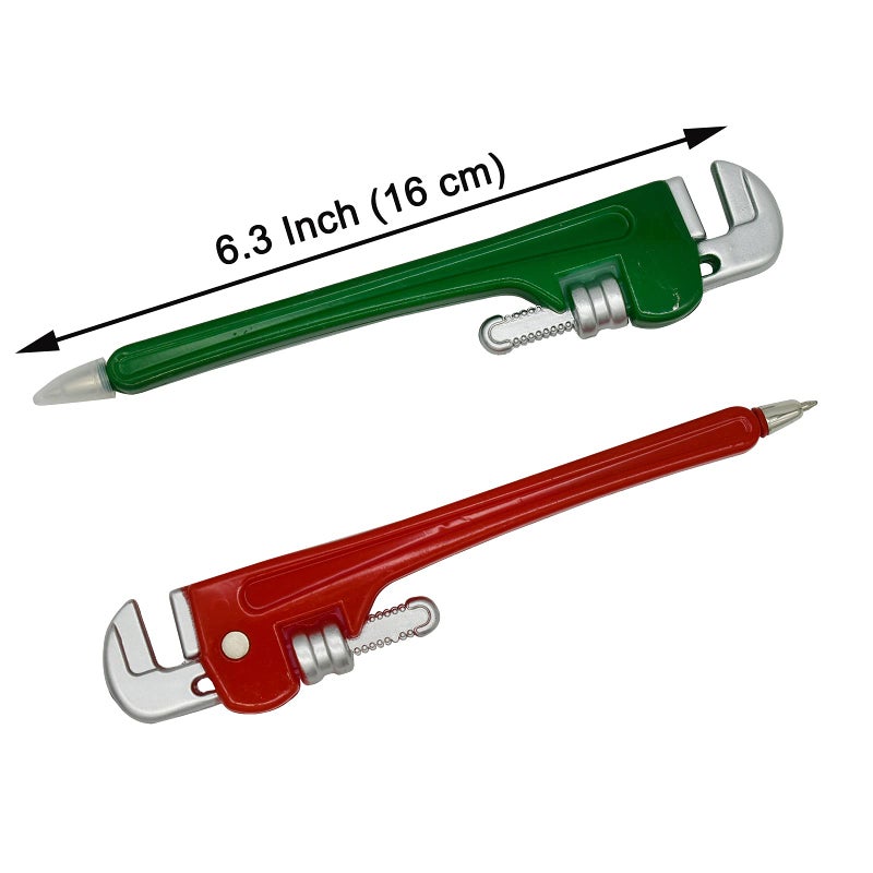 Maydahui 20 PCS Hardware Hand Tool Pens Novelty Shape Black ink Ballpoint Pen Pipe Wrench Pincer Pliers Art Knife Spanner Hammer Screwdriver 10 Colors for School Party Worker - Image 2